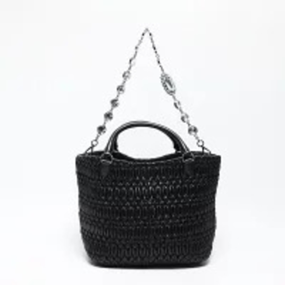Miu Miu Crystal Black Handbag Matelasse